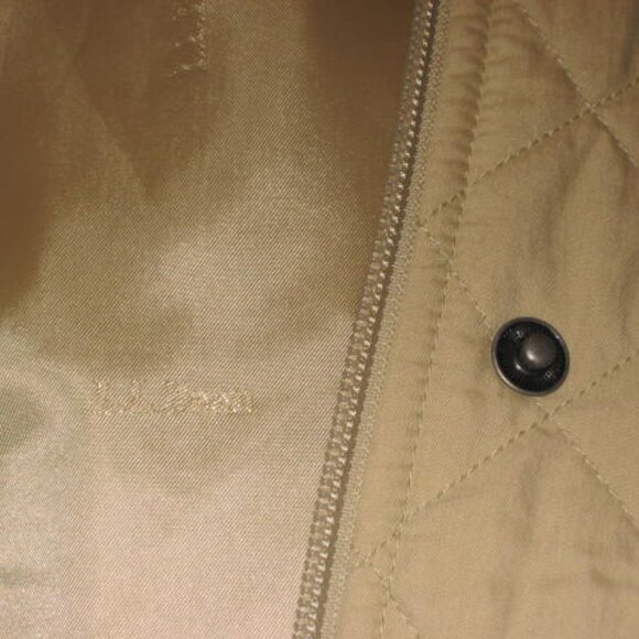 L.L. Bean Medium Petite Tan Quilted Snap Long Coat Thermore Chore Barn Excellent - Picture 12 of 16